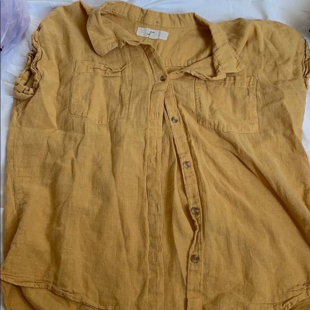 Mustard yellow button up